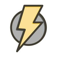 Lightning Vector Thick Line Filled Colors Icon For Personal And Commercial Use.