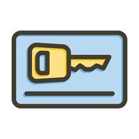 Card Key Vector Thick Line Filled Colors Icon For Personal And Commercial Use.