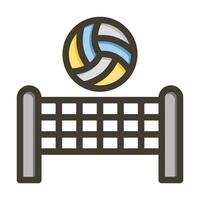 Volleyball Vector Thick Line Filled Colors Icon For Personal And Commercial Use.