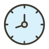 reloj vector grueso línea lleno colores icono para personal y comercial usar.