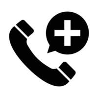 Emergency Call Vector Glyph Icon For Personal And Commercial Use.