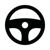 Steering Wheel Vector Glyph Icon For Personal And Commercial Use.