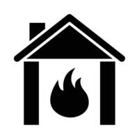 Fire Station Vector Glyph Icon For Personal And Commercial Use.