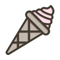 Ice Cream Cone Vector Thick Line Filled Colors Icon For Personal And Commercial Use.