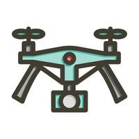 Drone Video Camera Vector Thick Line Filled Colors Icon For Personal And Commercial Use.