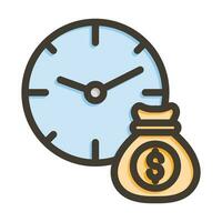 Time Is Money Vector Thick Line Filled Colors Icon For Personal And Commercial Use.