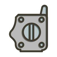 Throttle Plate Vector Thick Line Filled Colors Icon For Personal And Commercial Use.