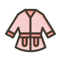 kimono vector grueso línea lleno colores icono para personal y comercial usar.