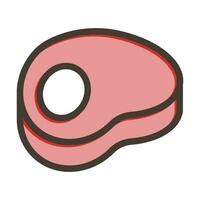 Meat Vector Thick Line Filled Colors Icon For Personal And Commercial Use.