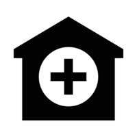 Nursing Home Vector Glyph Icon For Personal And Commercial Use.