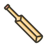 Cricket Bat Vector Thick Line Filled Colors Icon For Personal And Commercial Use.