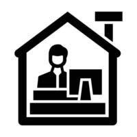 Work From Home Vector Glyph Icon For Personal And Commercial Use.