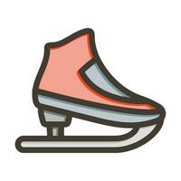 Figure Skating Vector Thick Line Filled Colors Icon For Personal And Commercial Use.