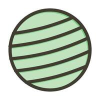 Yoga Ball Vector Thick Line Filled Colors Icon For Personal And Commercial Use.