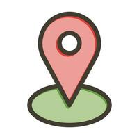 Map Pointer Vector Thick Line Filled Colors Icon For Personal And Commercial Use.