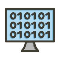 Binary Code Vector Thick Line Filled Colors Icon For Personal And Commercial Use.