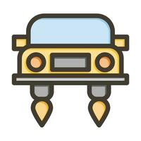 Hover Car Vector Thick Line Filled Colors Icon For Personal And Commercial Use.