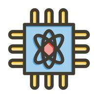 Quantum Computing Vector Thick Line Filled Colors Icon For Personal And Commercial Use.