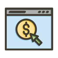 Online Payment Vector Thick Line Filled Colors Icon For Personal And Commercial Use.