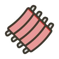 Ribs Vector Thick Line Filled Colors Icon For Personal And Commercial Use.