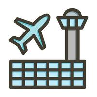 Airport Vector Thick Line Filled Colors Icon For Personal And Commercial Use.