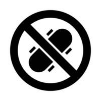 No Skating Vector Glyph Icon For Personal And Commercial Use.