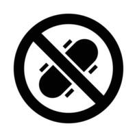 No Skating Vector Glyph Icon For Personal And Commercial Use.