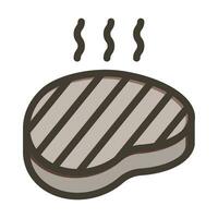 Steak Vector Thick Line Filled Colors Icon For Personal And Commercial Use.