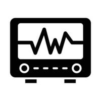 Electrocardiogram Vector Glyph Icon For Personal And Commercial Use.