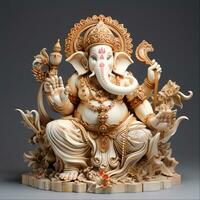 ganesha deidad estatua en hindú cultura, ai generado foto