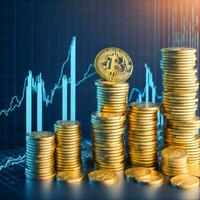 Cryptocurrency Market  Digital Finance Concept, Ai Generated photo