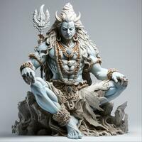 shiva hindú deidad estatua en sagrado templo India, ai generado foto