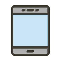 Tablet Vector Thick Line Filled Colors Icon For Personal And Commercial Use.