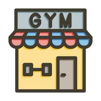 Gym Vector Thick Line Filled Colors Icon For Personal And Commercial Use.