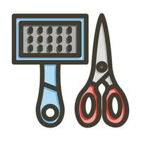Pet Tools Vector Thick Line Filled Colors Icon For Personal And Commercial Use.