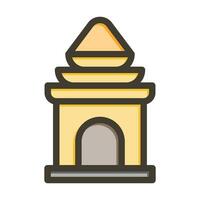 Temple Vector Thick Line Filled Colors Icon For Personal And Commercial Use.