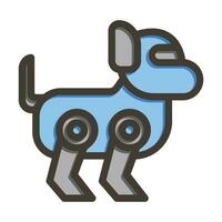 robot perro vector grueso línea lleno colores icono para personal y comercial usar.