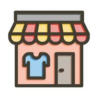 Laundry Shop Vector Thick Line Filled Colors Icon For Personal And Commercial Use.