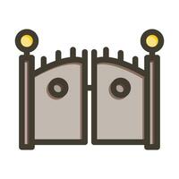 Gate Vector Thick Line Filled Colors Icon For Personal And Commercial Use.