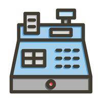 Cash Register Vector Thick Line Filled Colors Icon For Personal And Commercial Use.