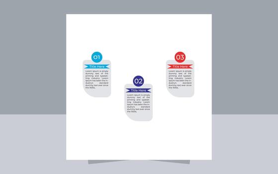 3 steps business infographic design flowchart vector template