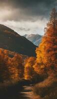 de otoño panorámico paleta follaje en octubre. ai generado contenido foto