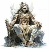 Shiva Hindu Deity Statue in Sacred Temple India, Ai Generated photo