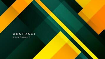 Abstract geometric green orange background Premium Vector