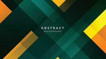 Abstract geometric green orange background Premium Vector