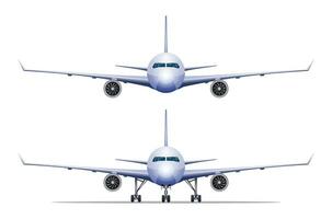 Airplane front view vector illustration isolated on white background
