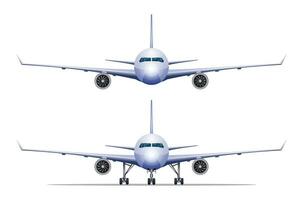 Airplane front view vector illustration isolated on white background