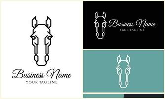 polygonal horse head logo template vector