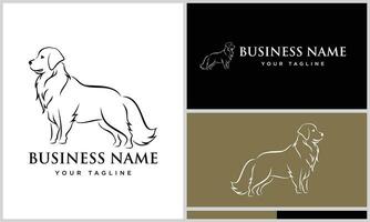 vector golden retriever logo template