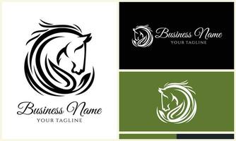 polygonal horse head logo template vector